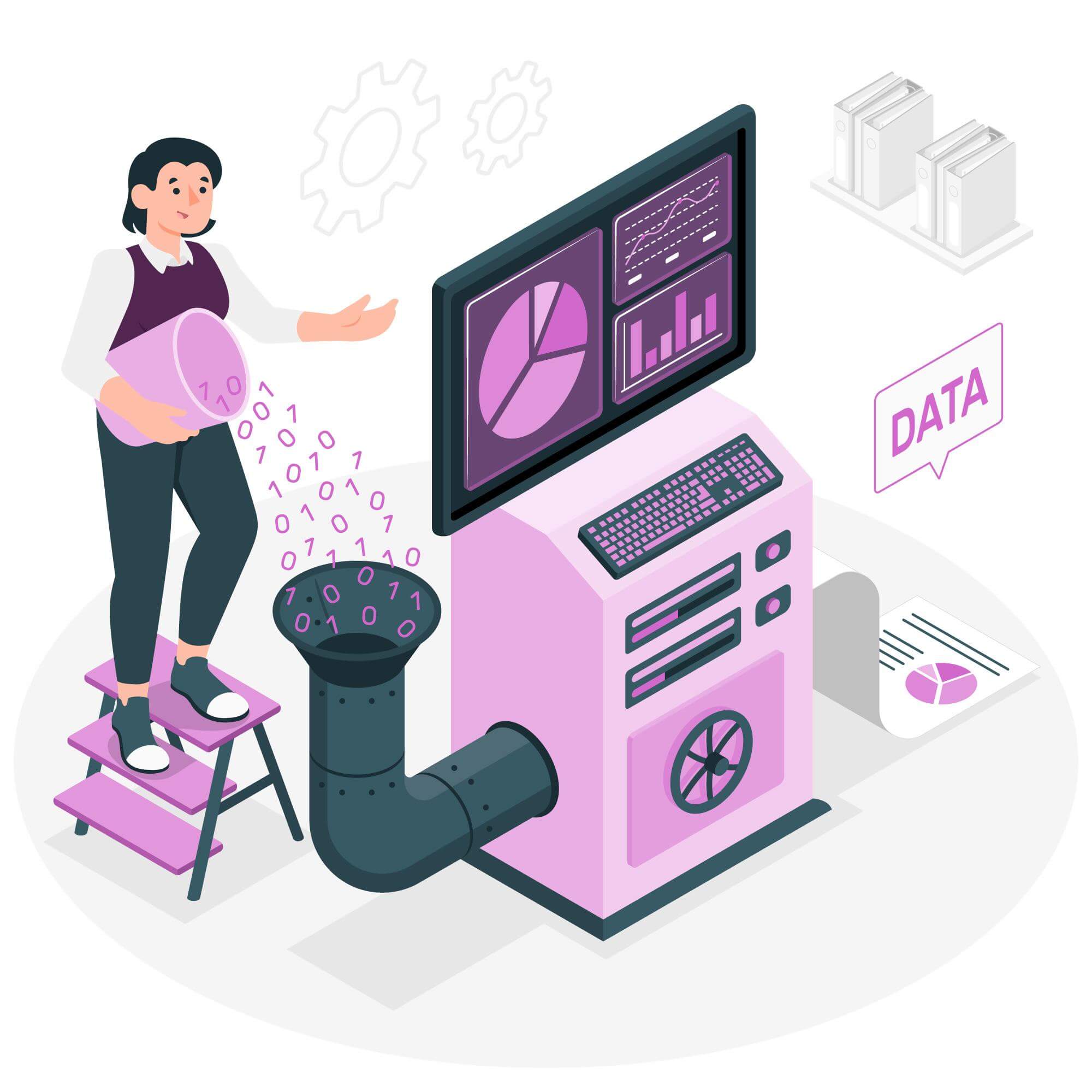Imagen de procesamiento de datos para obtener un resultado