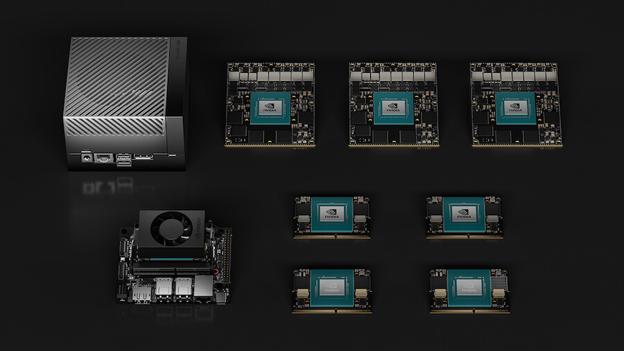 Imagen que muestra la familia de ordenadores NVIDIA Jetson Orin AGX